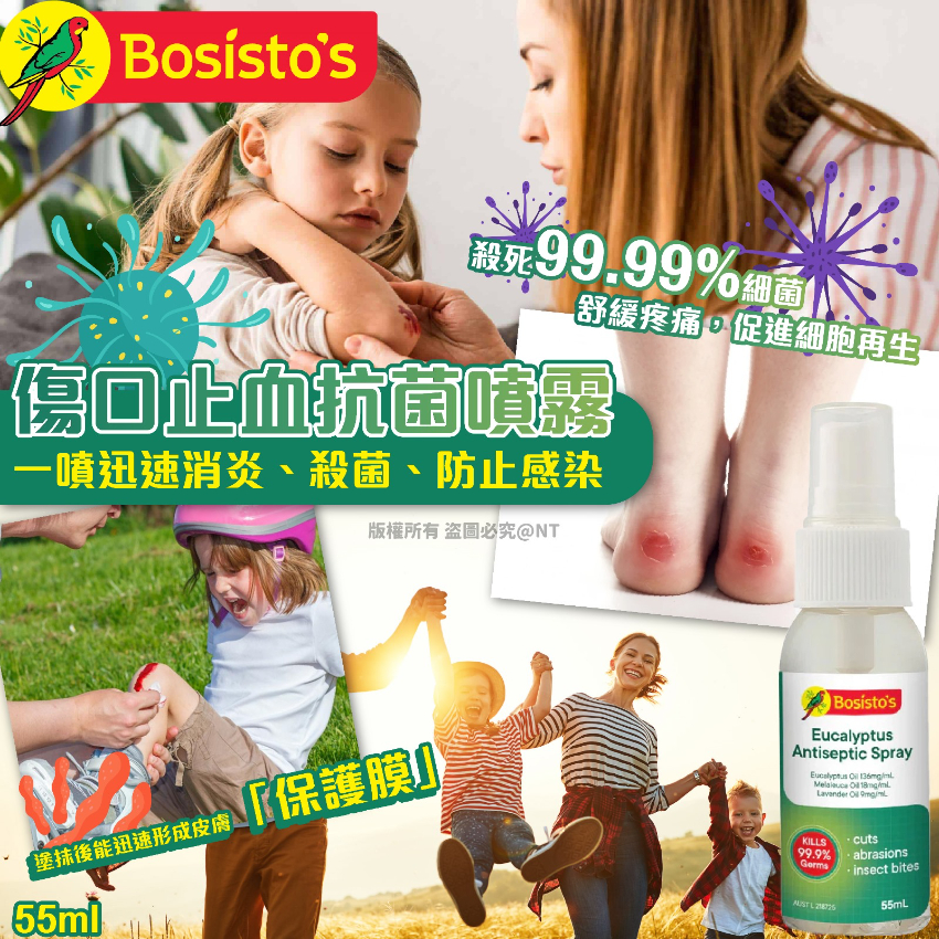 澳洲Bosisto's傷口止血抗菌噴霧55ml